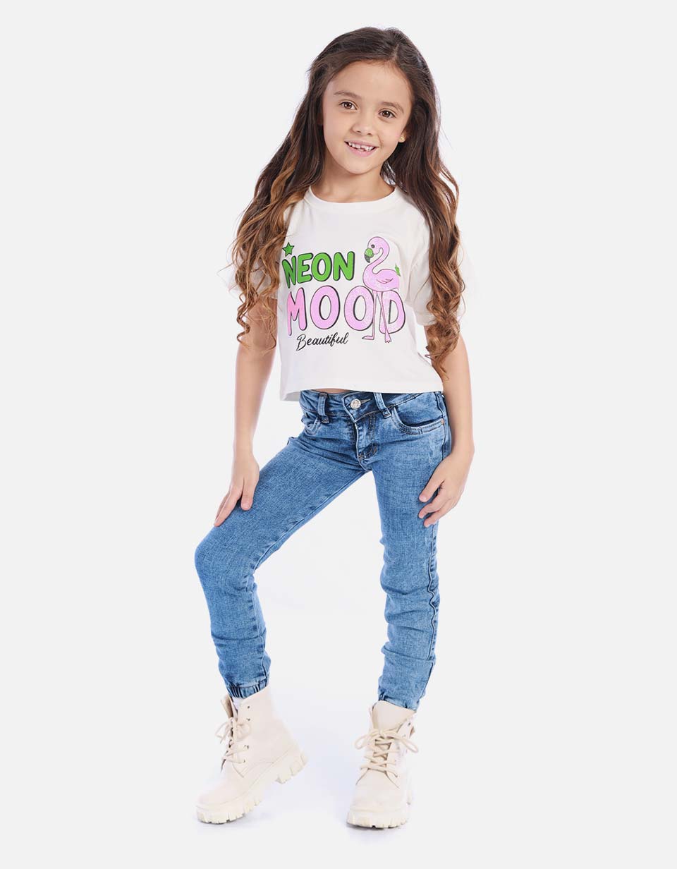 Camiseta corta para niña