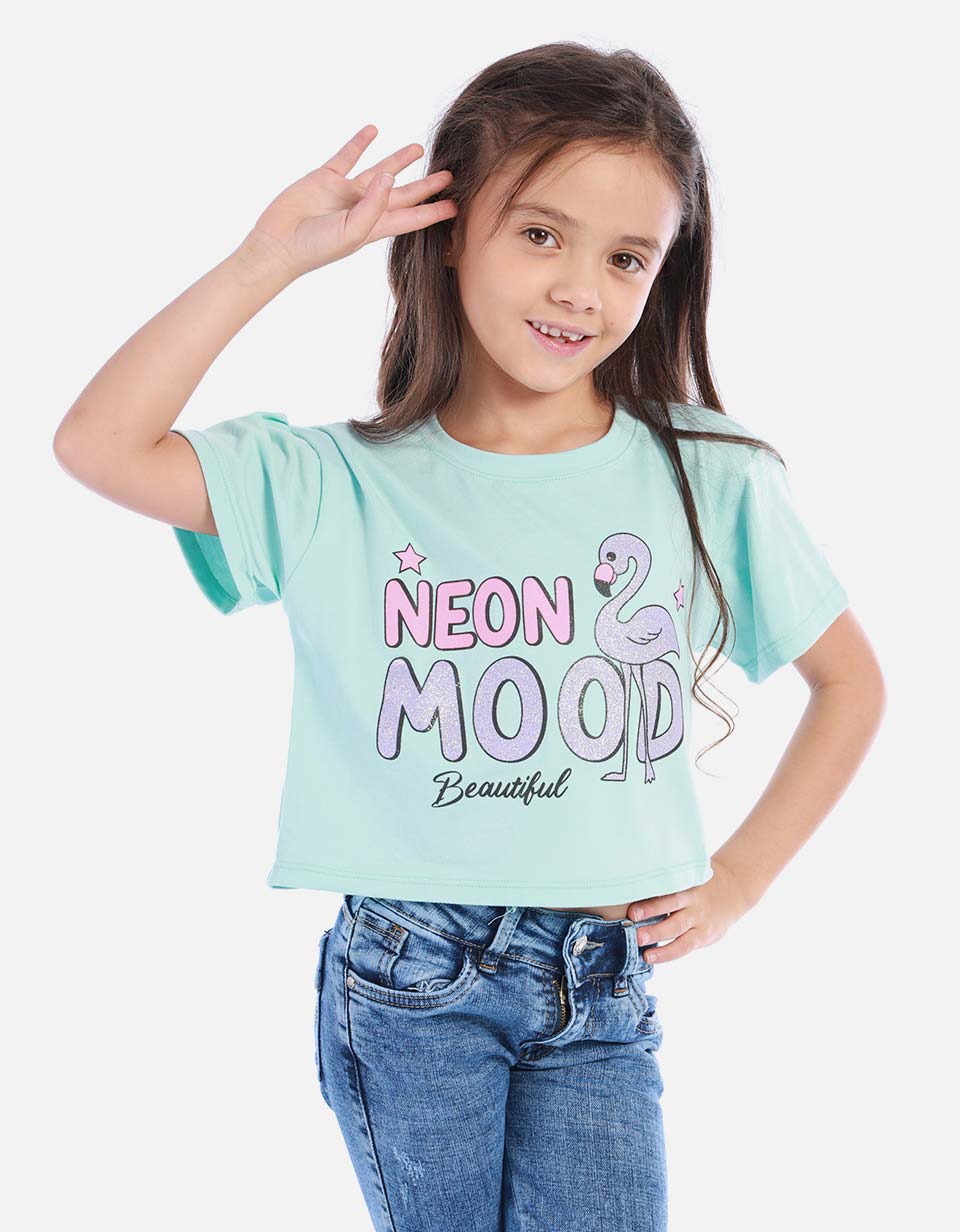 Camiseta corta para niña
