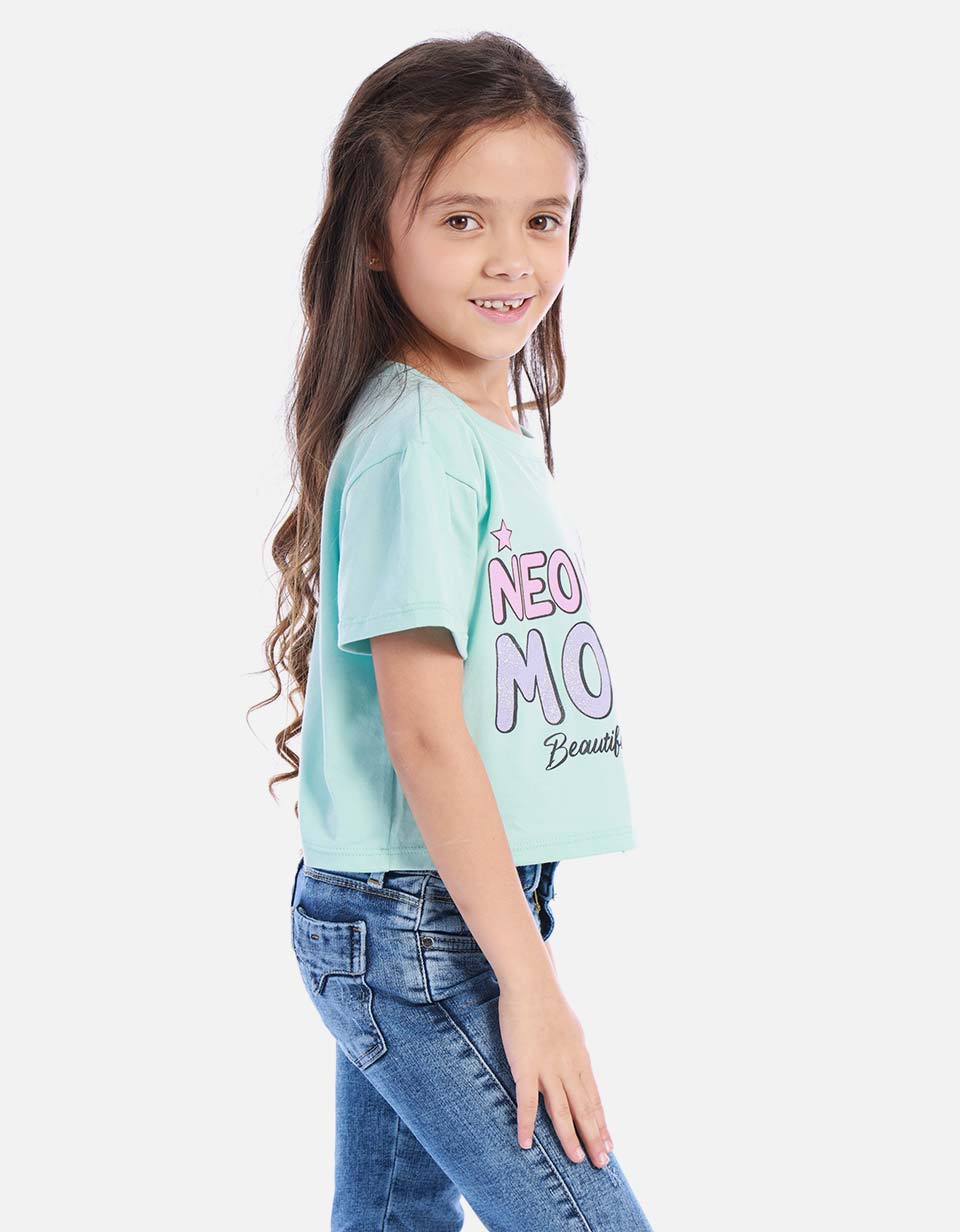 Camiseta corta para niña