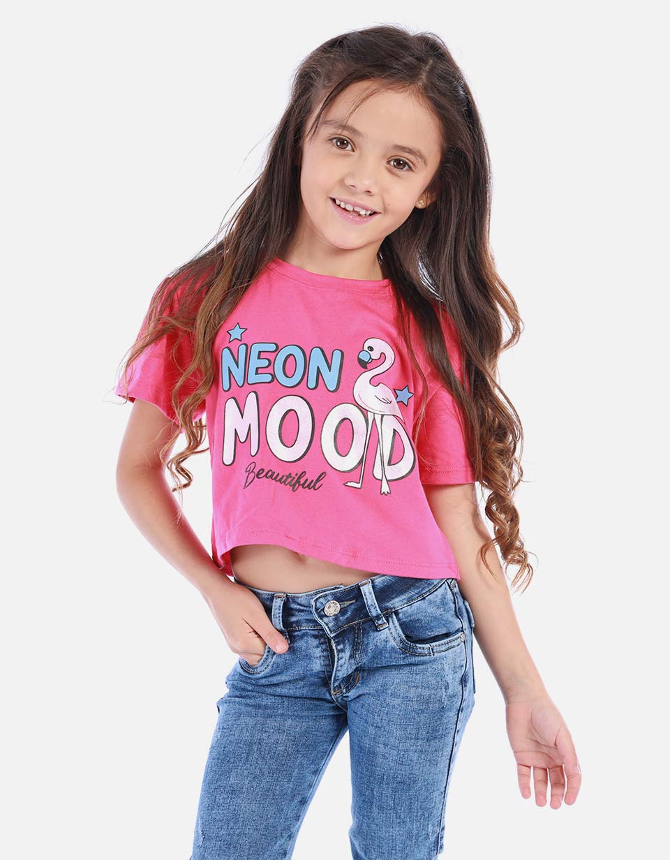 Camiseta corta para niña