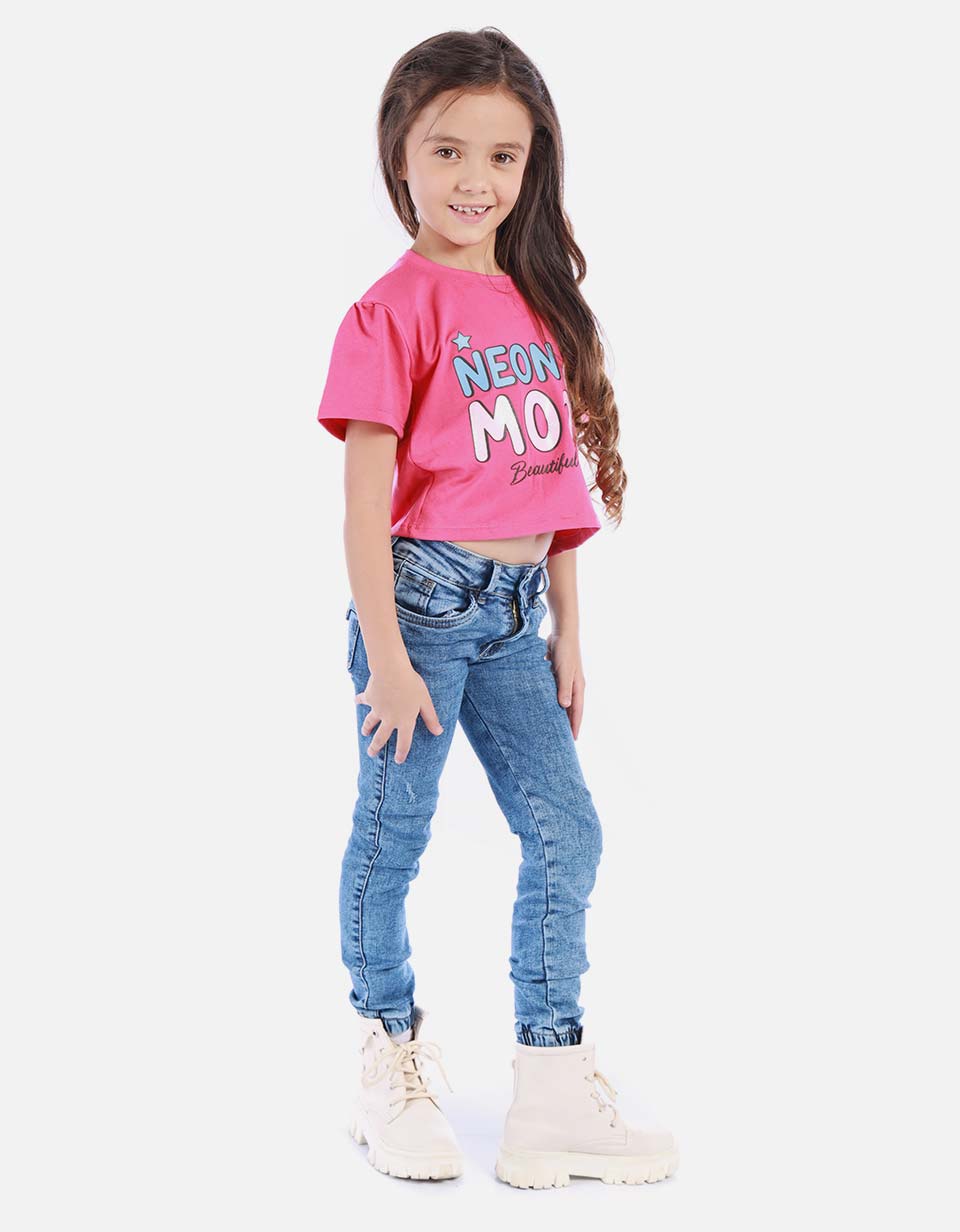 Camiseta corta para niña