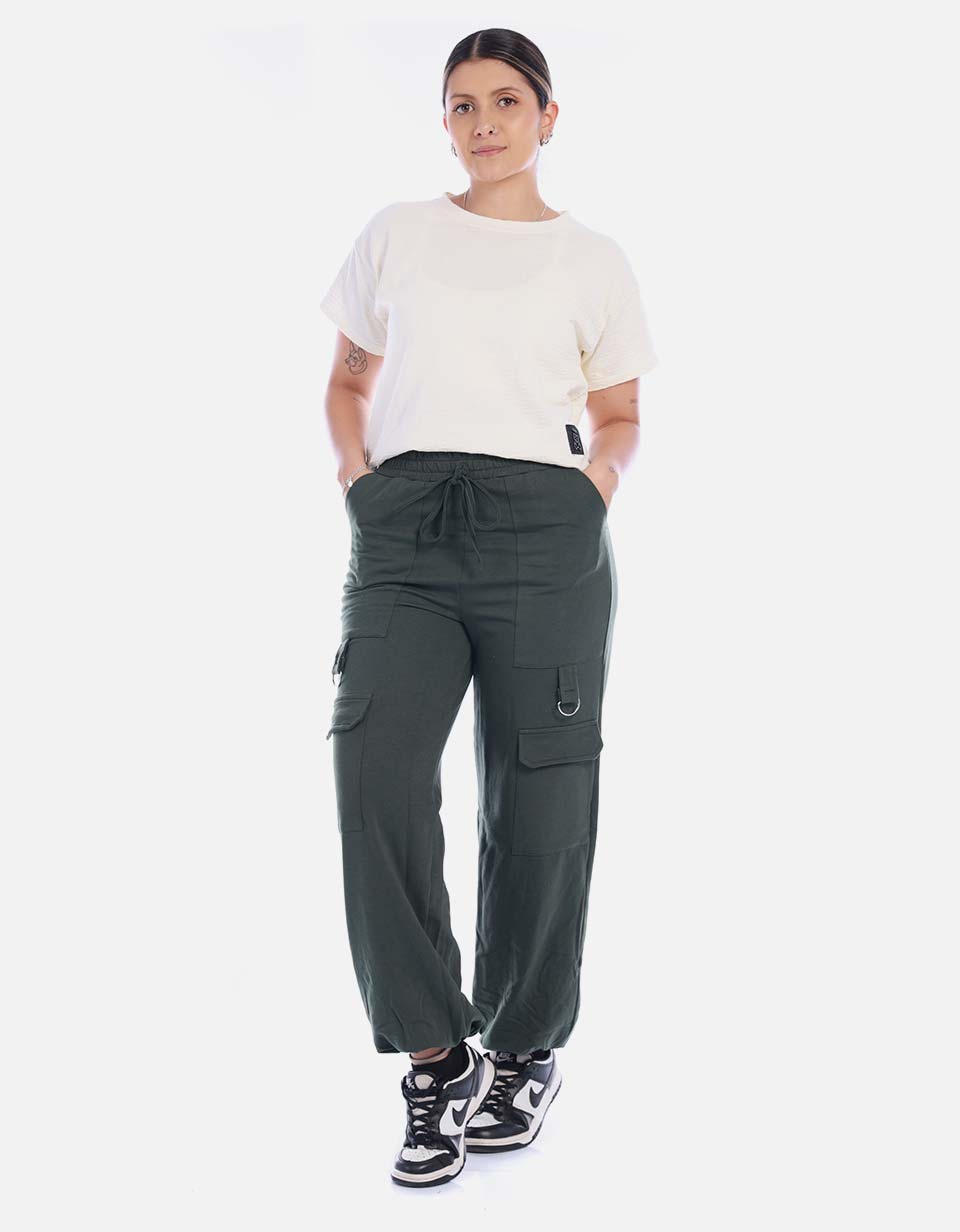 Jogger Cargo Mujer con Bolsillos