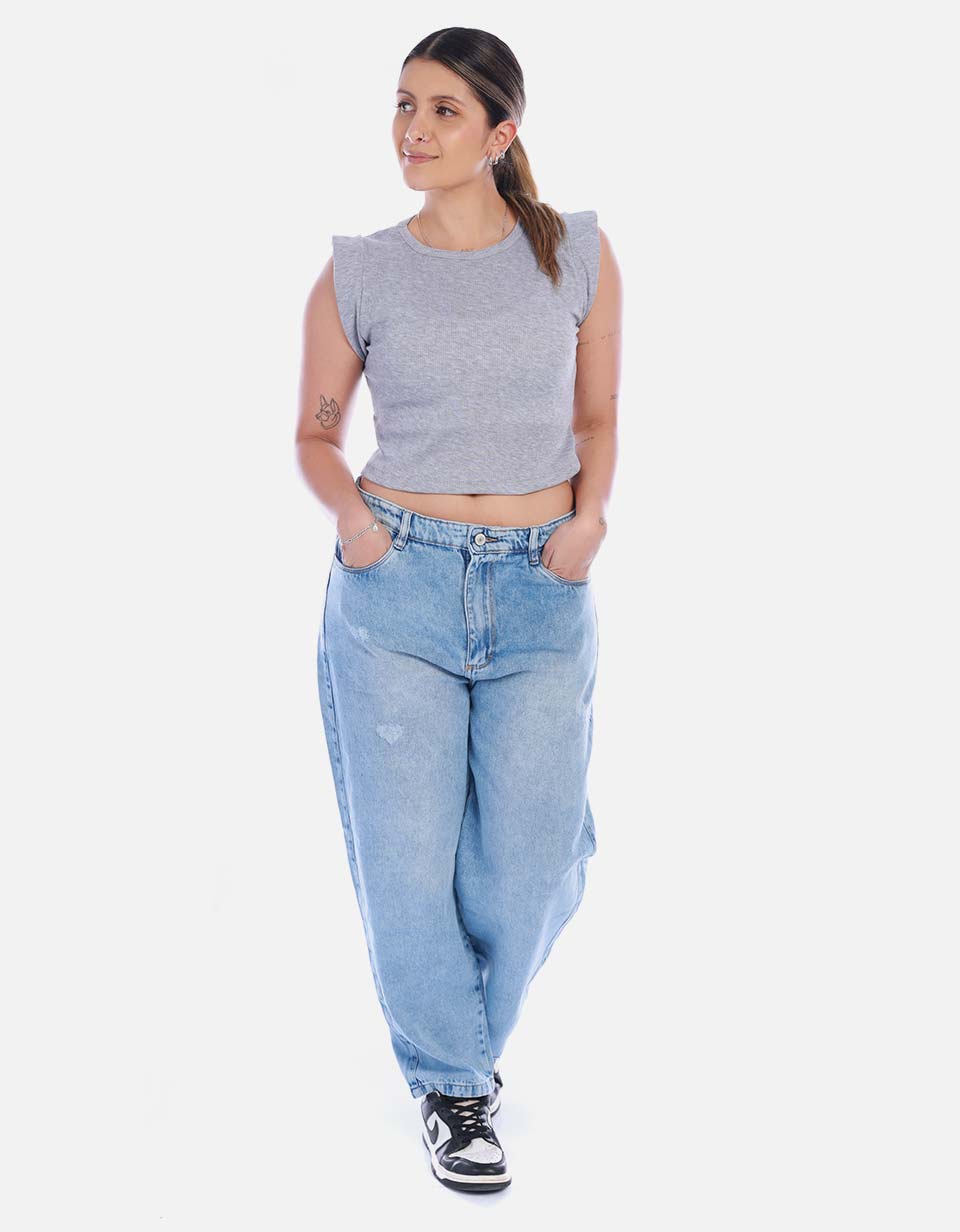 Blusa Crop Sin Mangas para Mujer