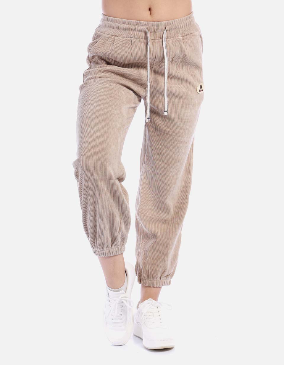 Pantalón tipo jogger en pana Mujer