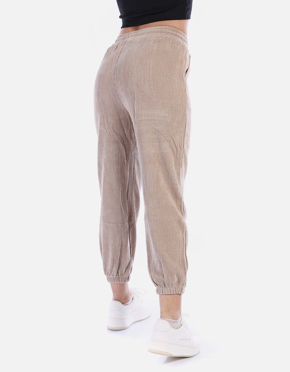 Pantalón tipo jogger en pana Mujer