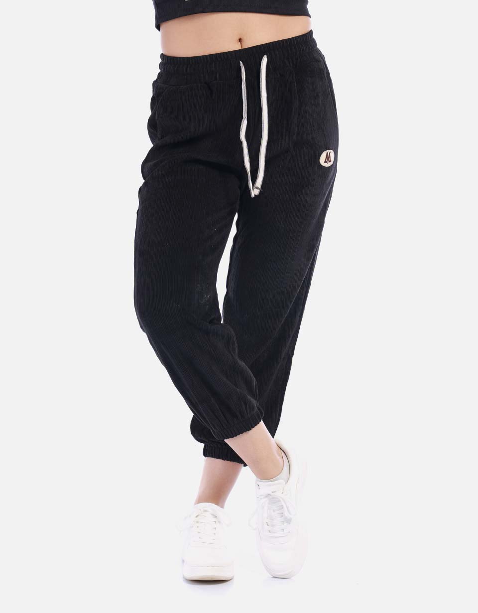 Pantalón tipo jogger en pana Mujer