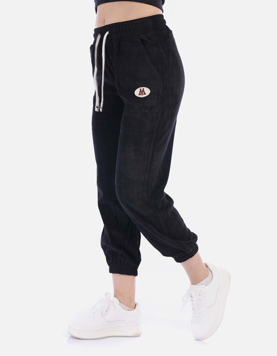 Pantalón tipo jogger en pana Mujer