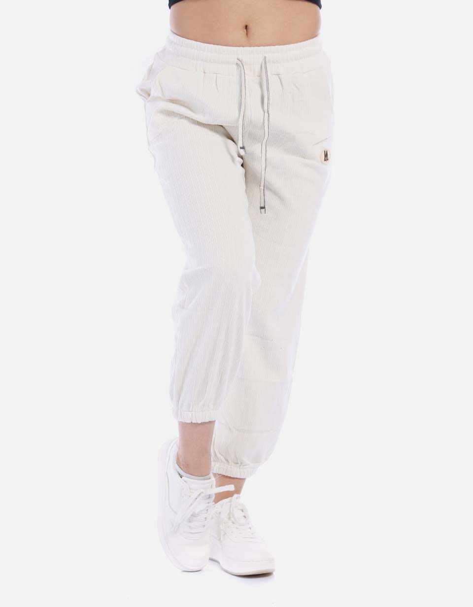 Pantalón tipo jogger en pana Mujer