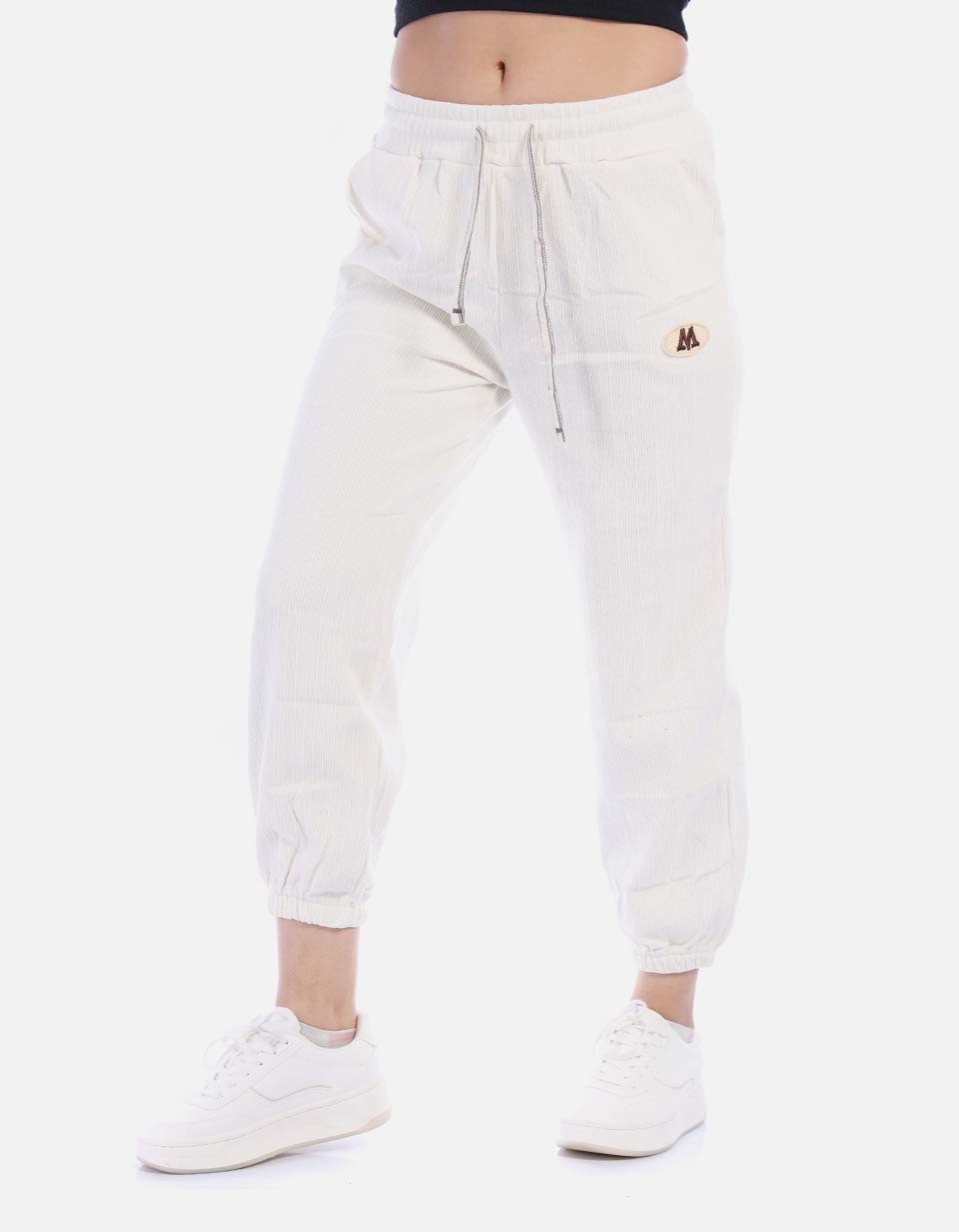 Pantalón tipo jogger en pana Mujer