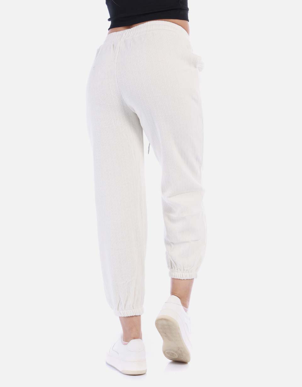 Pantalón tipo jogger en pana Mujer