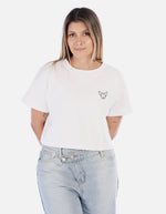 Camiseta Corta negra con Diseño bordado