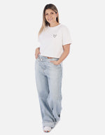 Camiseta Corta negra con Diseño bordado