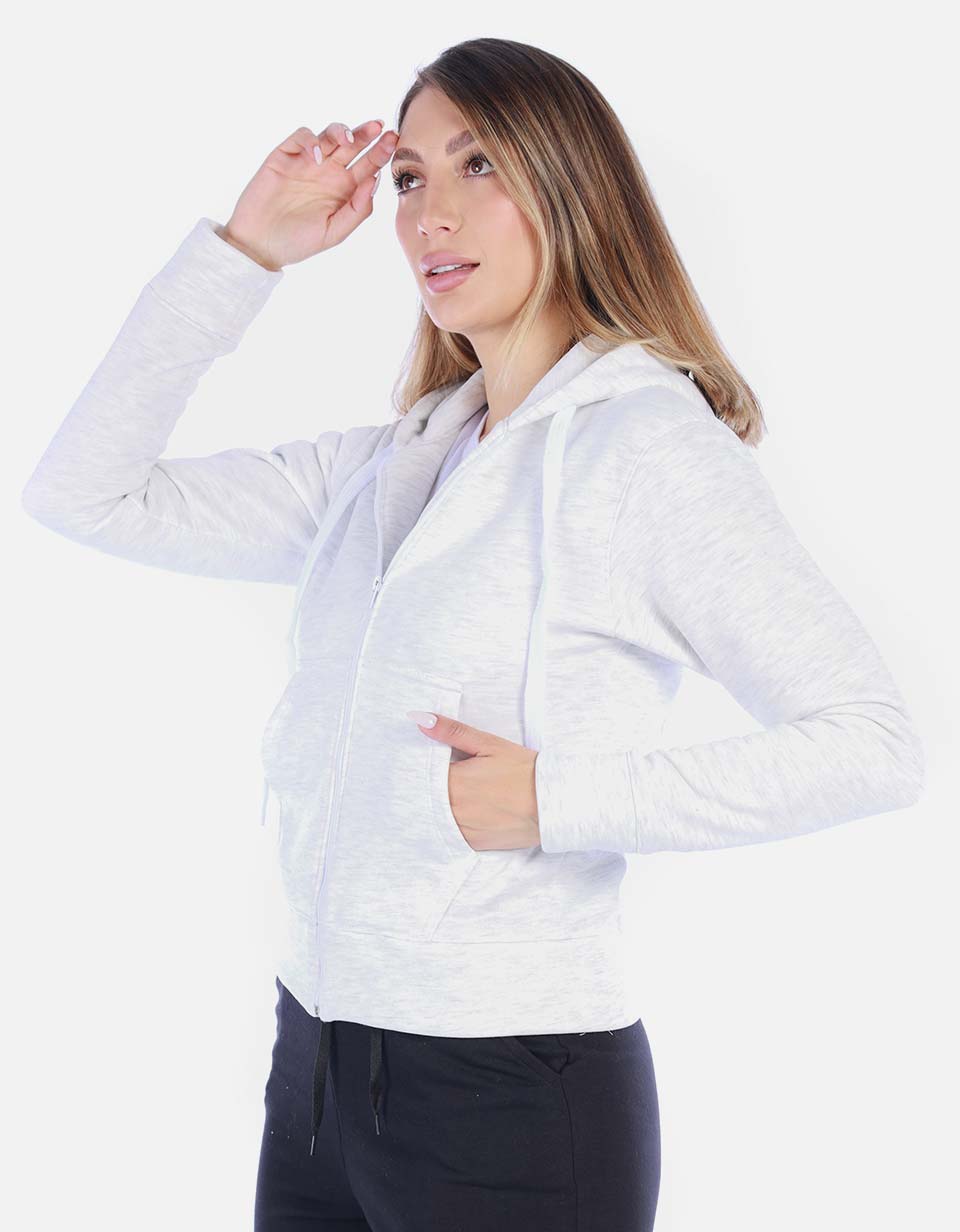Chaqueta Deportiva Blanca con Cremallera