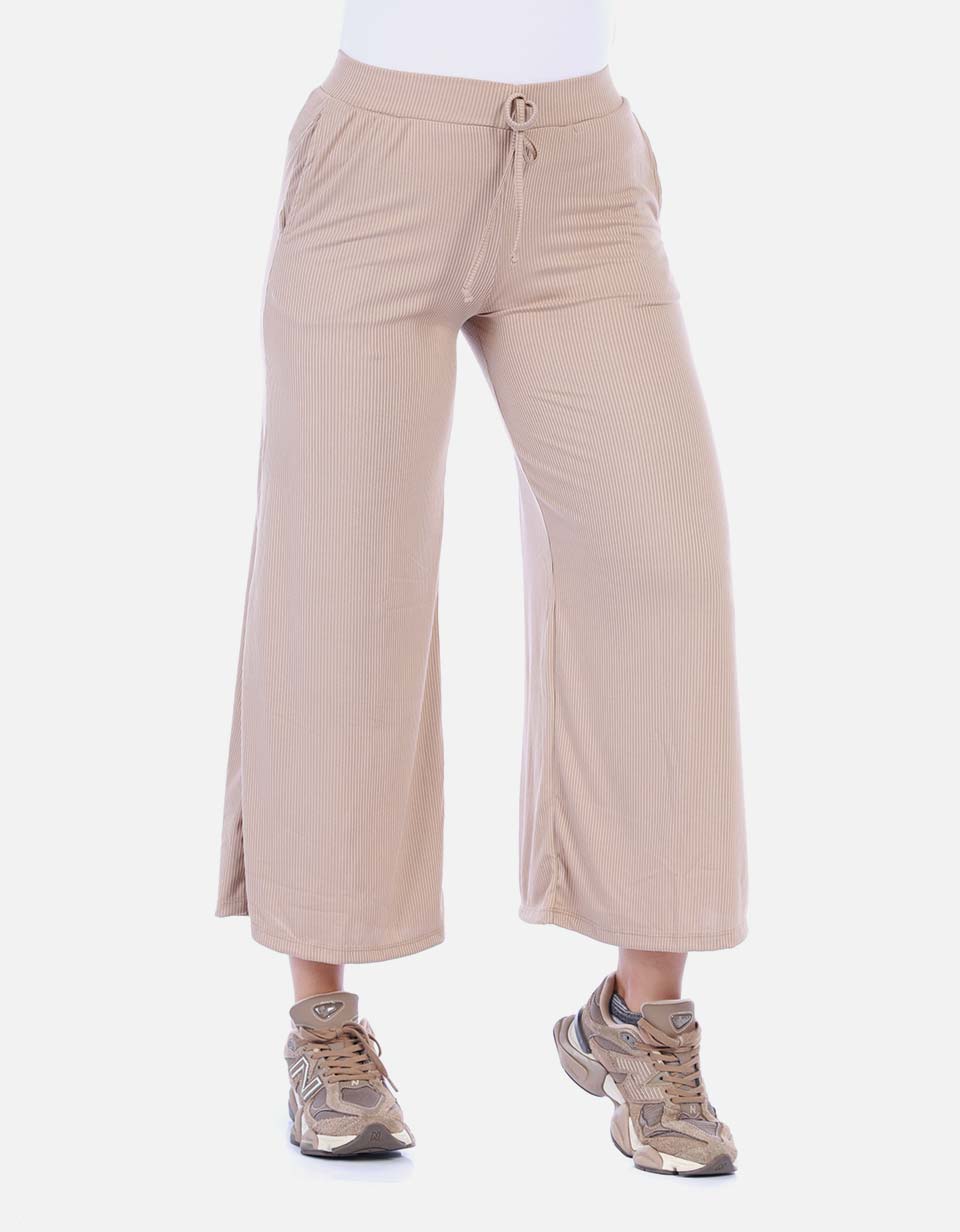 Pantalón Wide Leg Rib de Resorte