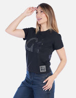 Camiseta Blanca Estampada de Algodón