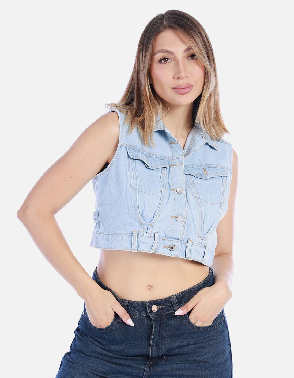Chaleco de Jean Corto para Mujer