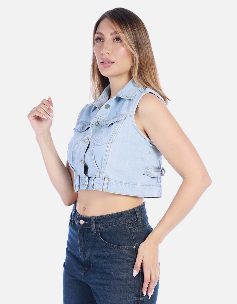 Chaleco de Jean Corto para Mujer