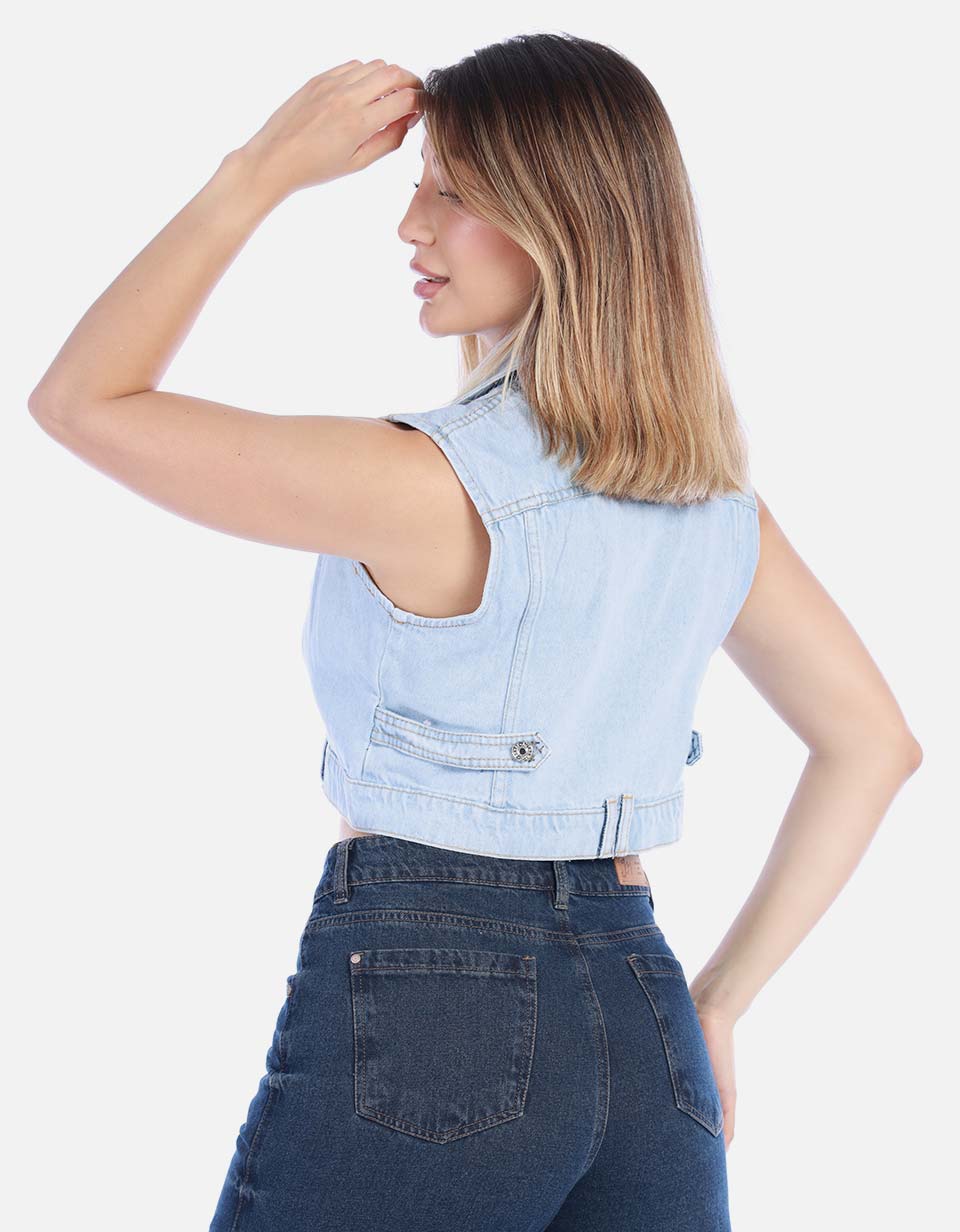 Chaleco de Jean Corto para Mujer