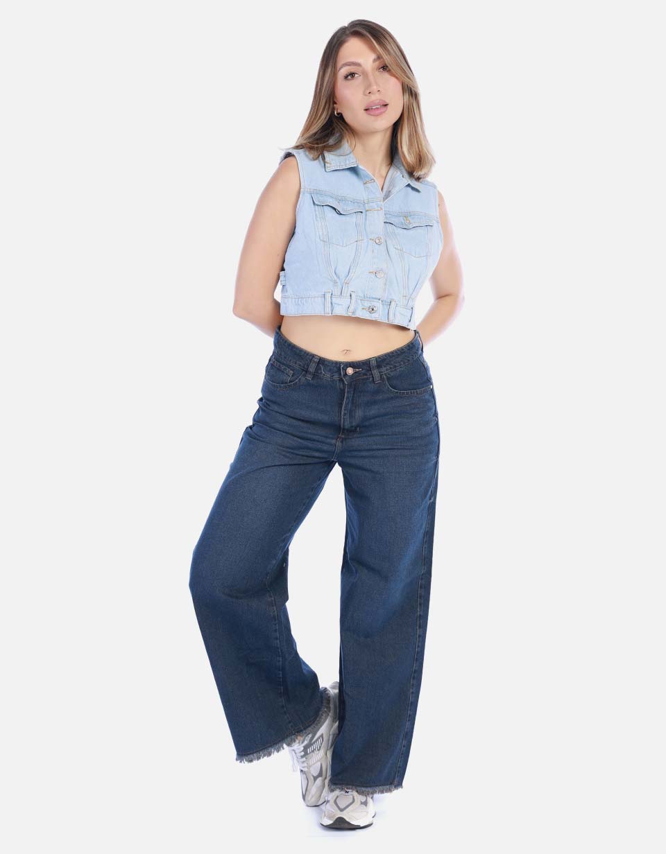 Chaleco de Jean Corto para Mujer