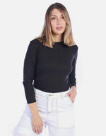Blusa Manga Larga Texturizada Negra
