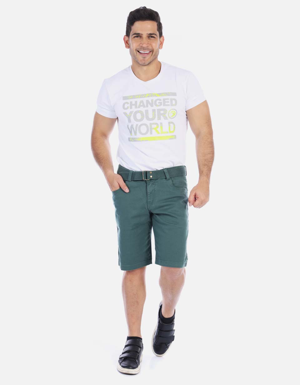 Bermuda en dril hombre unicolor