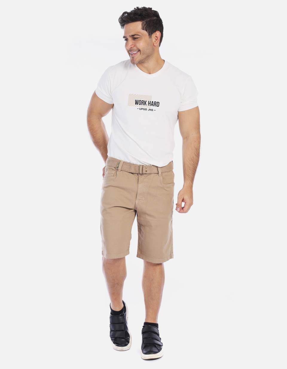 Bermuda en dril hombre unicolor