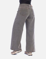 Jean Gris Rígido Wide Leg para Mujer