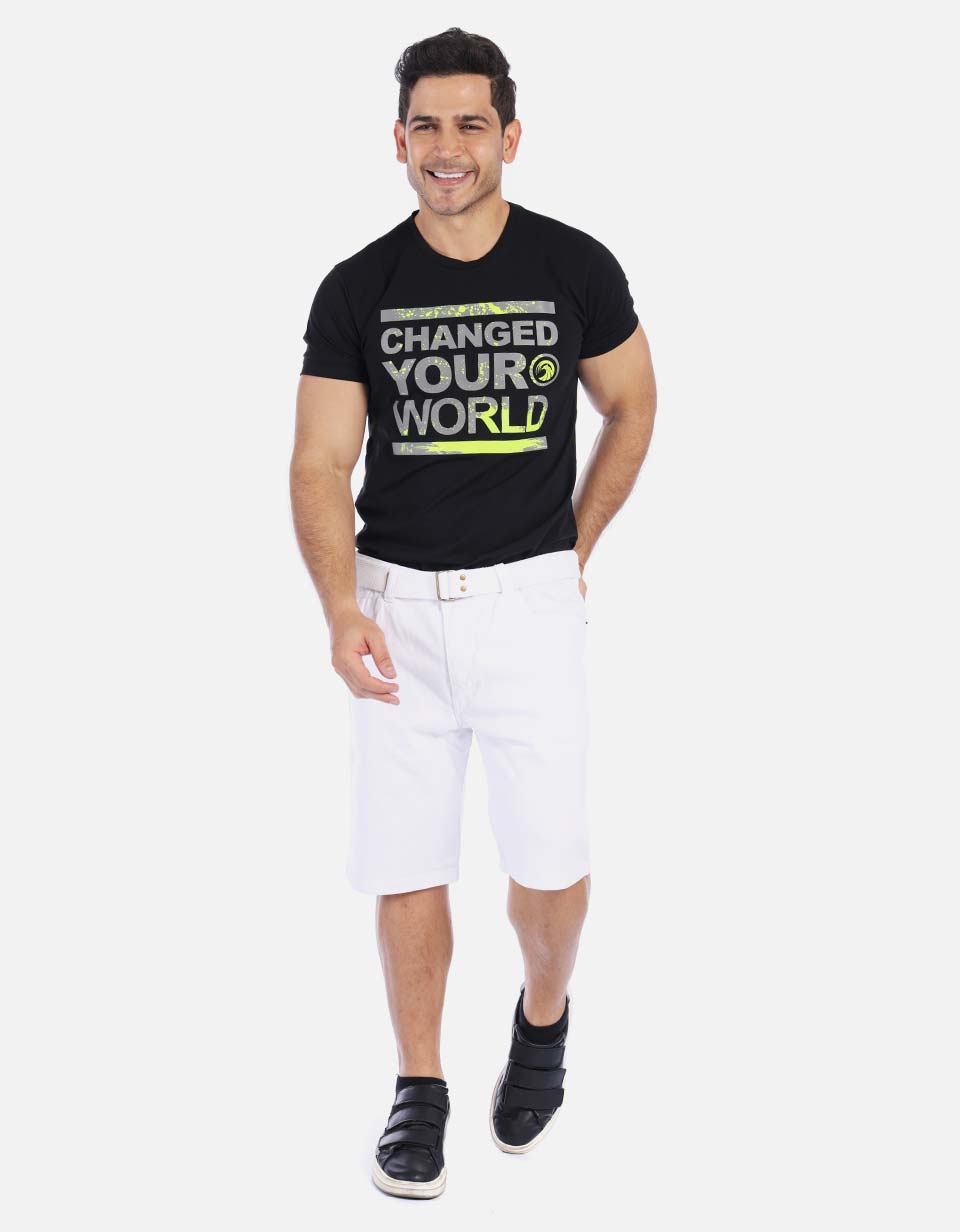 Bermuda en dril hombre unicolor