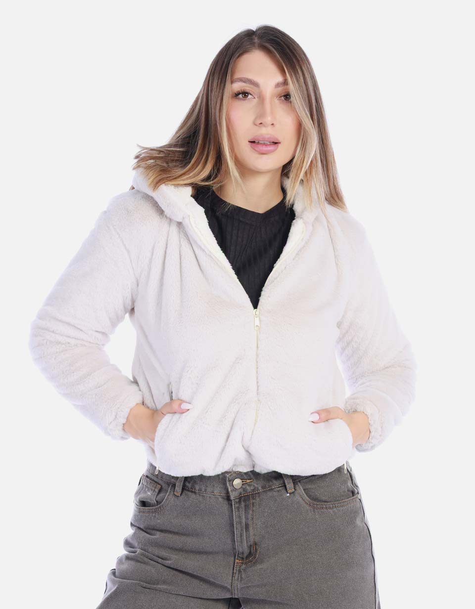 Chaqueta Térmica Blanca con Capota