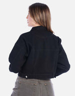 Chaqueta de Algodón Negra Corta Mujer