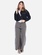 Chaqueta de Algodón Negra Corta Mujer