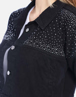 Chaqueta de Algodón Negra Corta Mujer