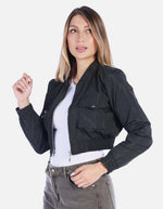 Chaqueta Bomber Liviana Negra Mujer