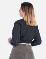 Chaqueta Bomber Liviana Negra Mujer