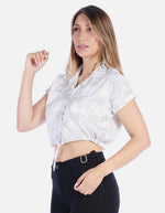 Blusa de Amarrar Manga Corta Blanca