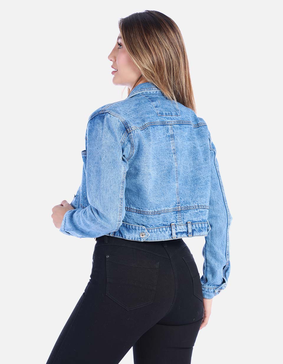 Chaqueta Jean Corta con Stretch para Mujer
