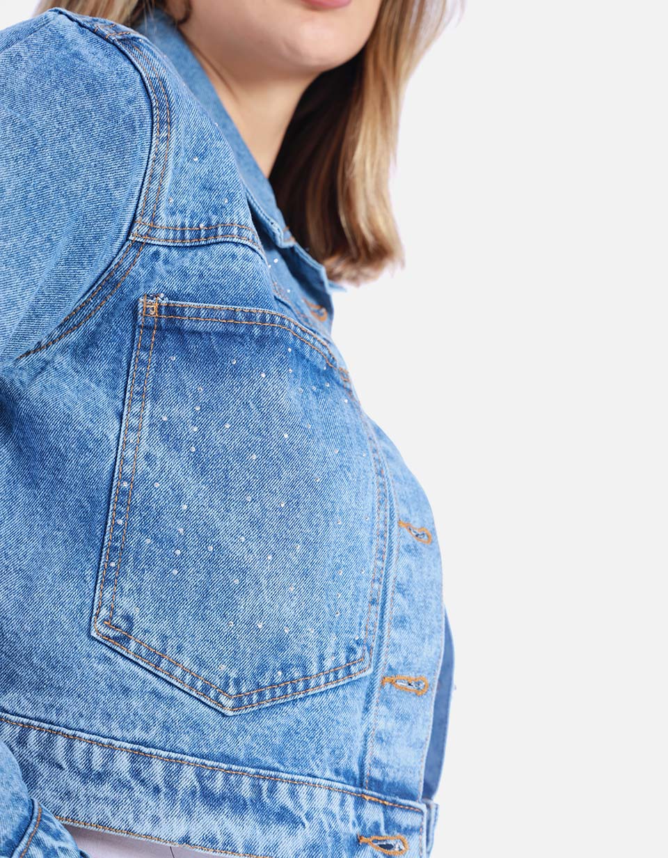 Chaqueta Jean Corta con Stretch para Mujer