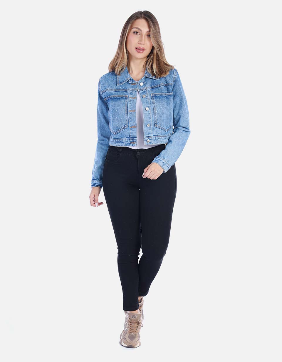 Chaqueta Jean Corta con Stretch para Mujer