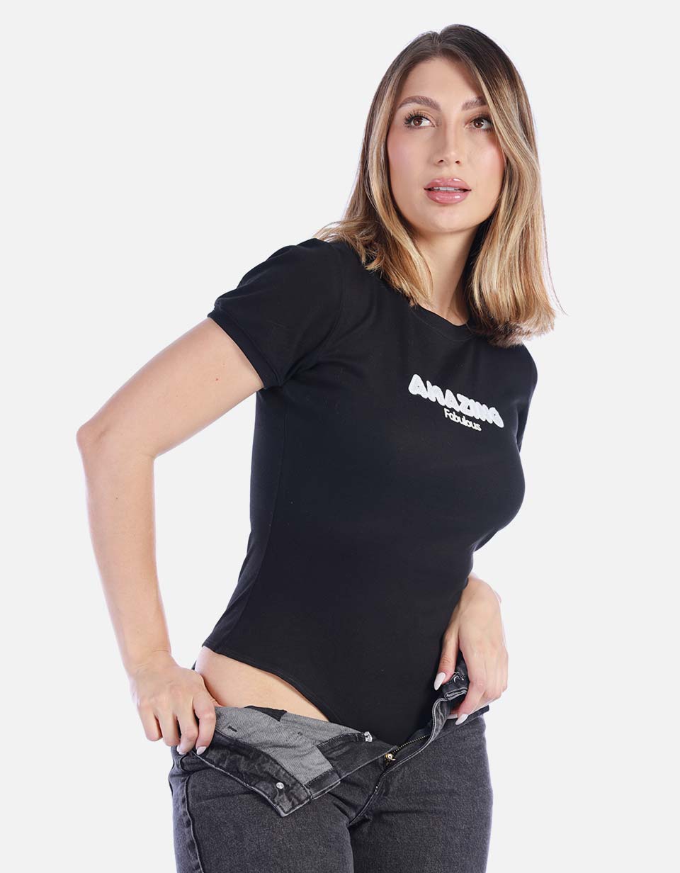 Body Manga Corta Algodón