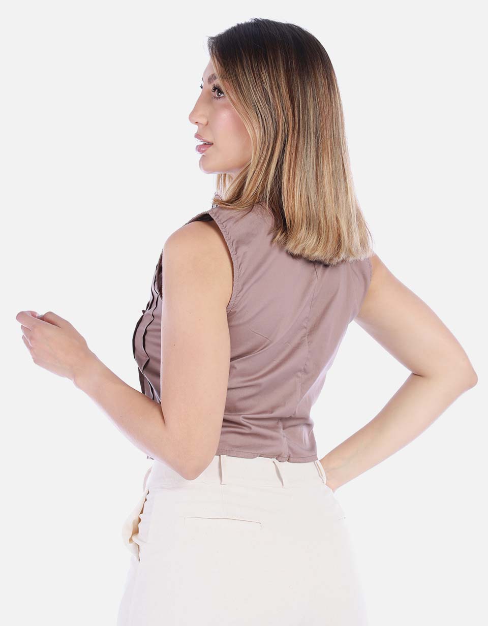Blusa Crop de Encaje Palo de Rosa