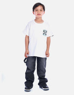 Camiseta Blanca Casual con Gráfico de Flechas Cruzadas para Niño