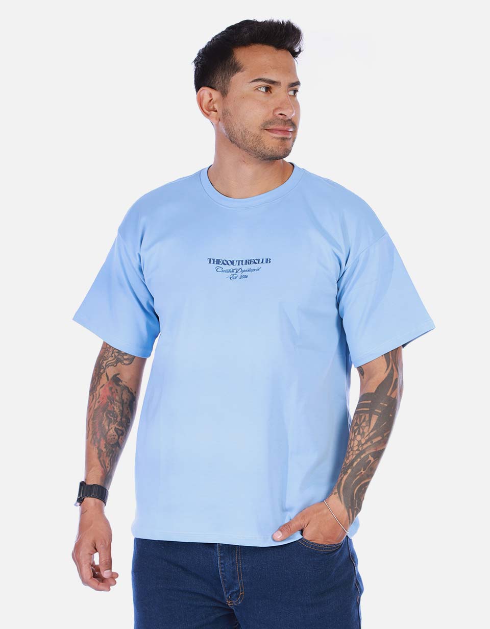 Camiseta Azul Minimalista