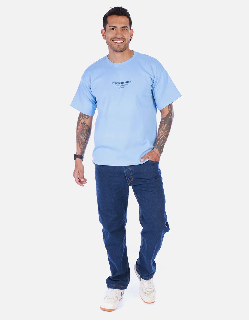 Camiseta Azul Minimalista