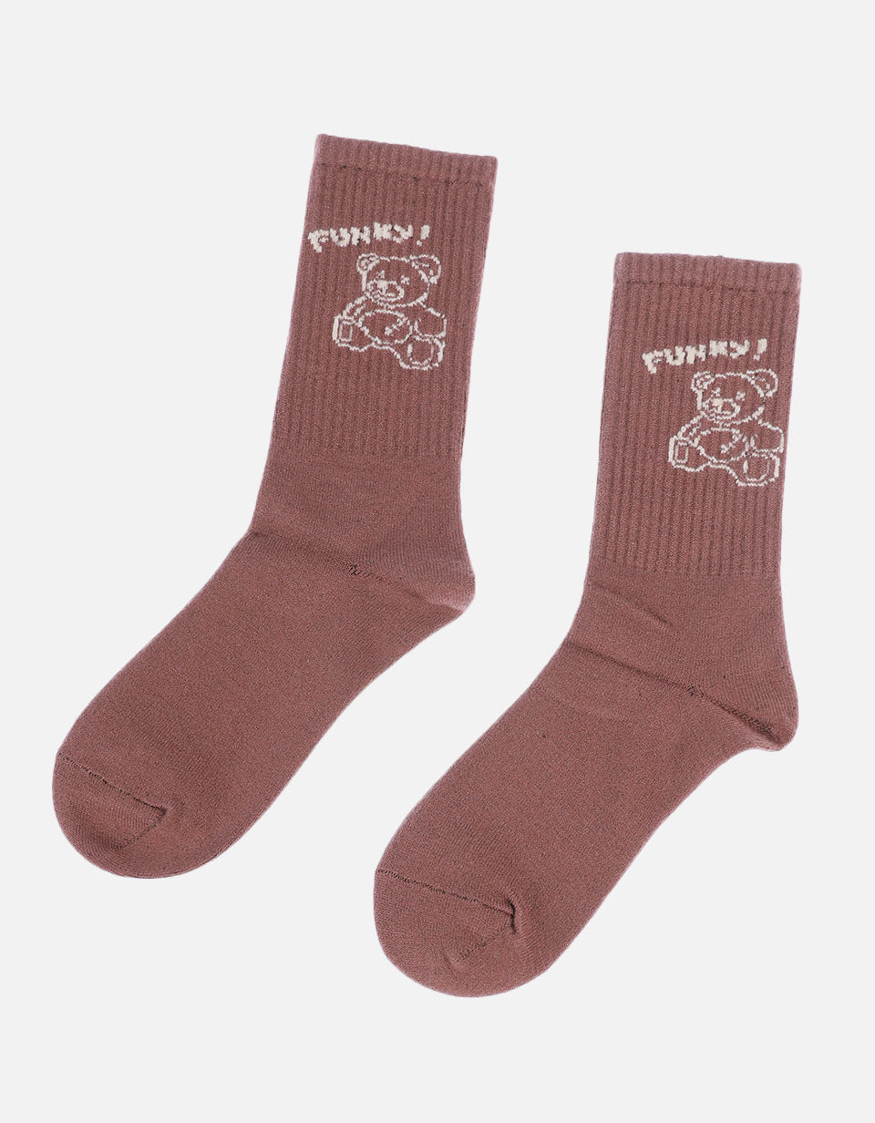 Medias Largas para Dama con Estampado de Osito