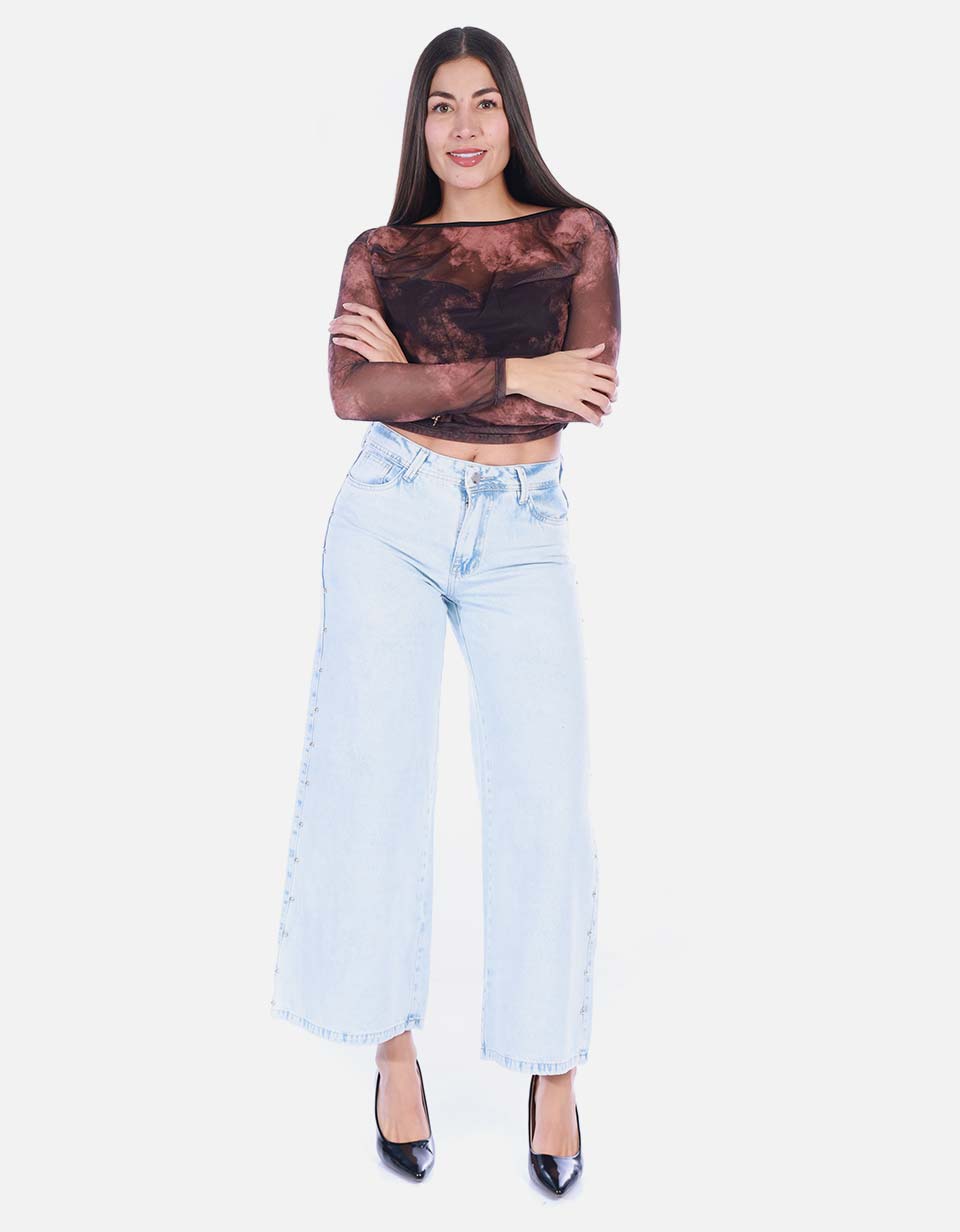 Blusa Manga Larga Tie Dye Mujer