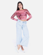 Blusa Manga Larga Tie Dye Mujer