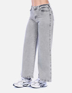 Jean Wide Leg Gris Lavado Mujer