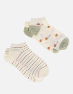 Pack X2 Media tobillera estampado de cerezas.