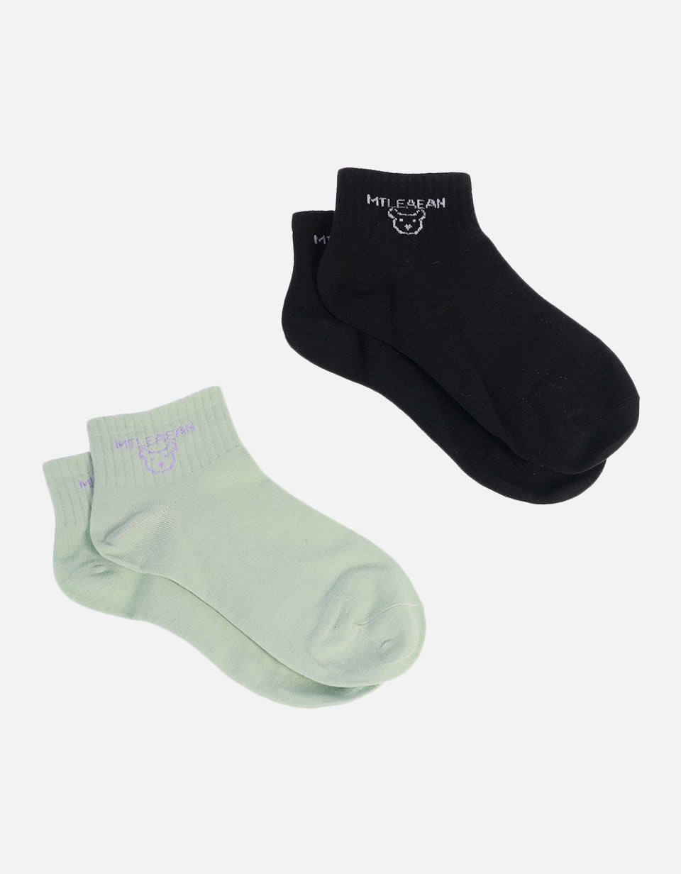 Pack x2 Medias Tobilleras para Dama con Estampado de Osito