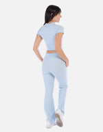 Conjunto casual Mujer en Canalé con Top y Pantalón recto